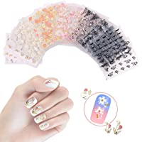 Nicedeco 50 hojas (más de 1500 unids) 3D pegatinas de uñas varias flores cráneo mariposa patrones calcomanías diseños de…